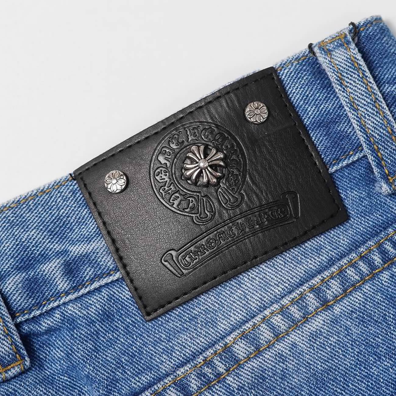 Chrome Hearts Blue Speckle Jeans Cross (11) - www.newkick.vip
